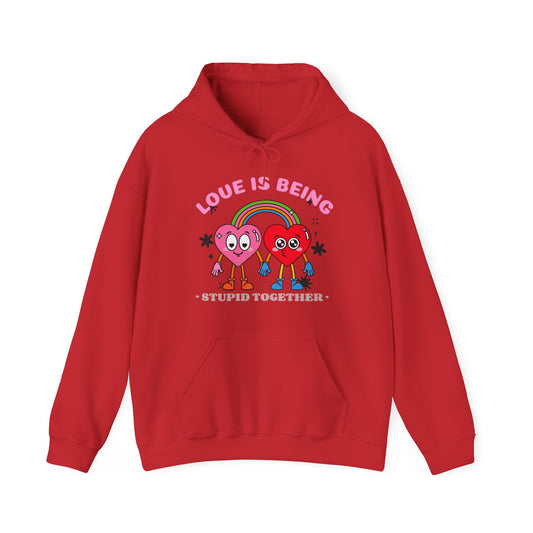 "Love is Being"(Pink letters) Hooded Sweatshirt